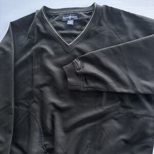 Arnold Palmer Men's Black Golf Pullover Windbreaker Lined V-Neck Size Large